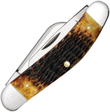 Case Cutlery Sowbelly Burnt Amber Jigged Bone Folding Carbon Steel Pocket Knife 51393
