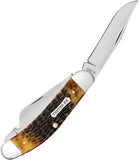Case Cutlery Sowbelly Burnt Amber Jigged Bone Folding Carbon Steel Pocket Knife 51393