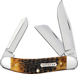 Case Cutlery Sowbelly Burnt Amber Jigged Bone Folding Carbon Steel Pocket Knife 51393
