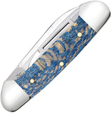 Case Cutlery Butterbean Blue Sycamore Wood Folding Stainless Pocket Knife 63733