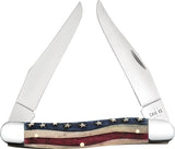 Case Cutlery Muskrat Star Spangled Flag Bone Folding Stainless Pocket Knife 64143
