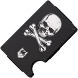 Cobratec Knives Jolly Roger Black & White 3.5" Aluminum Wallet RFIDJR