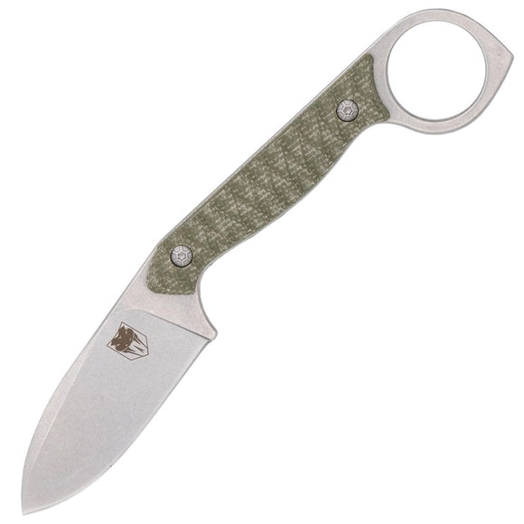 Cobratec Knives Wolfteeth OD Green G10 14C28N Fixed Blade Knife w/ Sheath TWLTODG