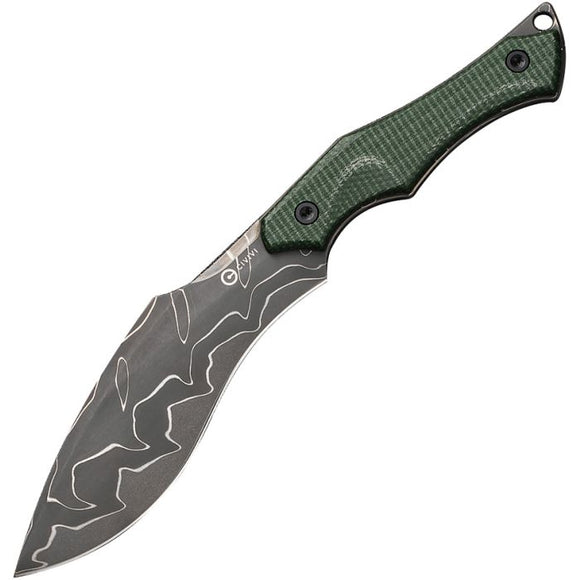 Civivi Vaquita II Green Micarta Damascus Mini Fixed Blade Neck Knife 047CDS2