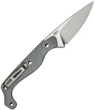 Civivi SOKN Gray G10 Nitro-V Drop Pt Fixed Blade Knife w/ Belt Sheath 220272