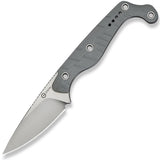 Civivi SOKN Gray G10 Nitro-V Drop Pt Fixed Blade Knife w/ Belt Sheath 220272