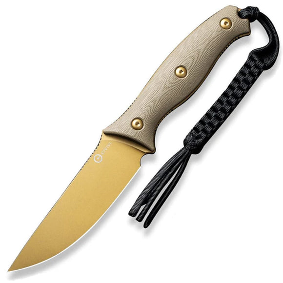 Civivi Stormridge Tan G10 Nitro-V Fixed Blade Knife w/ Belt Sheath 230412