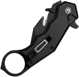 Civivi Amaroq Button Lock Black Aluminum Folding Nitro-V Pocket Knife 240182
