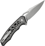 Civivi Anaaki Button Lock Gray Alumiunm Folding Nitro-V Pocket Knife 240392
