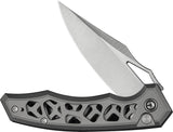 Civivi Anaaki Button Lock Gray Alumiunm Folding Nitro-V Pocket Knife 240392
