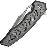 Civivi Anaaki Button Lock Gray Alumiunm Folding Nitro-V Pocket Knife 240392