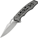 Civivi Anaaki Button Lock Gray Alumiunm Folding Nitro-V Pocket Knife 240392