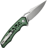 Civivi Anaaki Button Lock Green Alumiunm Folding Nitro-V Pocket Knife 240393