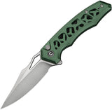 Civivi Anaaki Button Lock Green Alumiunm Folding Nitro-V Pocket Knife 240393