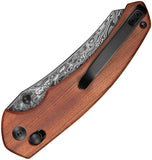 Civivi Sixgill Crossbar Lock Guibourtia Wood Folding Damascus Pocket Knife 24050DS1