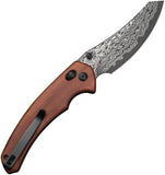 Civivi Sixgill Crossbar Lock Guibourtia Wood Folding Damascus Pocket Knife 24050DS1