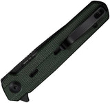 Civivi Navo Linerlock Green Micarta Folding Nitro-V Drop Pt Pocket Knife 25015A2