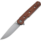 Civivi Navo Linerlock Guibourtia Wood Folding Nitro-V Drop Pt Pocket Knife 25015B1