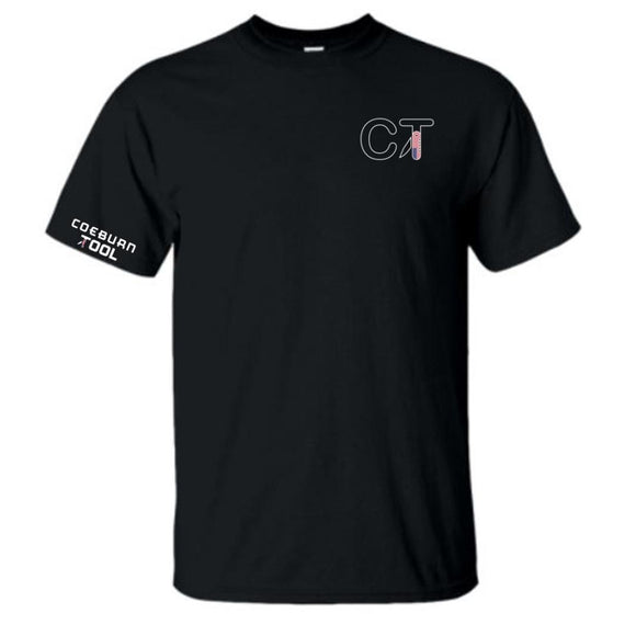 Coeburn Tool American Flag SM Outline Logo Black Short Sleeve T-Shirt w/ Solid Coeburn Sleeve XL