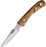 Cudeman Mini Alaska Olive Wood Vanadium Molybdenum Fixed Blade Knife w/ Sheath 165L