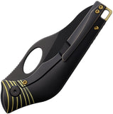 Cavol Amuse Framelock Black & Gold Titanium Folding Bohler M390 Pocket Knife C04DDW