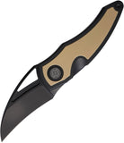 Cavol Karasu Framelock Black & Gold Titanium Folding Bohler M390 Pocket Knife C08DW