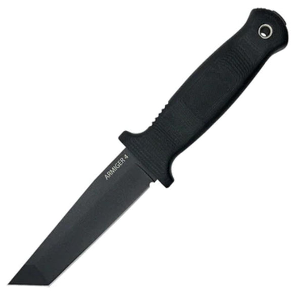 Demko Armiger 4 Black 80CrV2 Tanto Fixed Blade Knife w/ Belt Sheath 09646