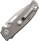 Demko AD 20.5 Shark-Lock Gray Smooth Titanium Folding CPM-20CV Pocket Knife 09664