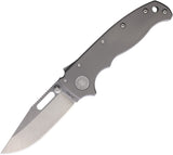 Demko AD 20.5 Shark-Lock Gray Smooth Titanium Folding CPM-20CV Pocket Knife 09664