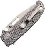 Demko AD 20.5 Shark-Lock Gray Milled Titanium Folding CPM-20CV Pocket Knife 09667