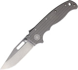 Demko AD 20.5 Shark-Lock Gray Milled Titanium Folding CPM-20CV Pocket Knife 09667