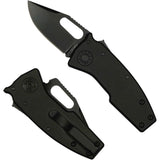 Demko Nano Shark Shark-Lock Stealth Black Aluminum Folding 20CV Clip Pt Knife 19240