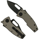 Demko Nano Shark Shark-Lock Stealth Artillery Gray Aluminum Folding 20CV Clip Pt Knife 19242