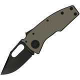 Demko Nano Shark Shark-Lock Stealth Artillery Gray Aluminum Folding 20CV Clip Pt Knife 19242