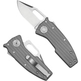 Demko Nano Shark Shark-Lock Gray Milled Titanium Folding 20CV Clip Pt Knife 19244