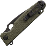 Daggerr Knives Florin Linerlock Green FRN Folding Black 8Cr14MoV Pocket Knife FLMNOLBW