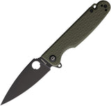 Daggerr Knives Florin Linerlock Green FRN Folding Black 8Cr14MoV Pocket Knife FLMNOLBW