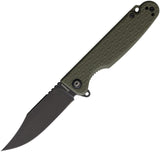 Daggerr Knives Leprechaun Linerlock OD Green FRN Folding Black 8Cr14MoV Pocket Knife LPMOLBW