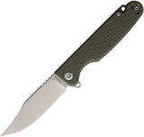 Daggerr Knives Leprechaun Linerlock OD Green FRN Folding 8Cr14MoV Pocket Knife LPMOLSW