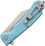 Daggerr Knives Powie Linerlock Light Blue FRN Folding 8Cr14MoV Pocket Knife PWTFSW