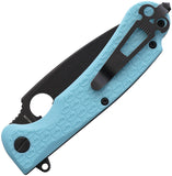 Daggerr Knives Resident Linerlock Light Blue FRN Folding Black 8Cr14MoV Pocket Knife RSTFBW