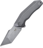 Damned Designs Yokai Pocket Knife Linerlock Gray Titanium Folding 14C28N 002TSW
