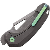 Damned Designs Oni XL Framelock Gray Titanium Folding S35VN Knife 014XLTSW2