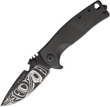 DPx Gear HEST Urban Framelock Raven Black Titanium Folding Bohler M390 Knife HSF051