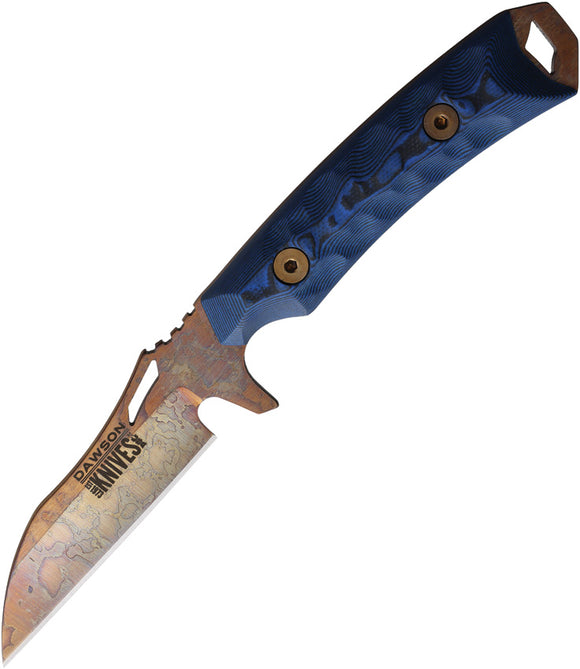 Dawson Knives Revelation Blue & Black G10 MagnaCut Arizona Copper Fixed Blade Knife 15886