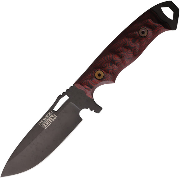 Dawson Knives Nomad Red & Black G10 MagnaCut Apocalypse Black Fixed Blade Knife 16500