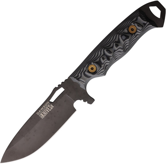 Dawson Knives Nomad Gray & Black G10 MagnaCut Apocalypse Black Fixed Blade Knife 16517