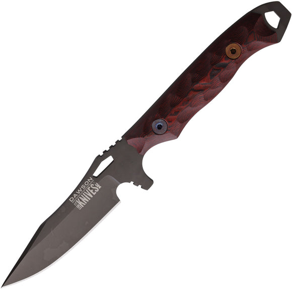 Dawson Knives Smuggler Black & Red G10 Apocalypse Black MagnaCut Fixed Blade Knife 16746