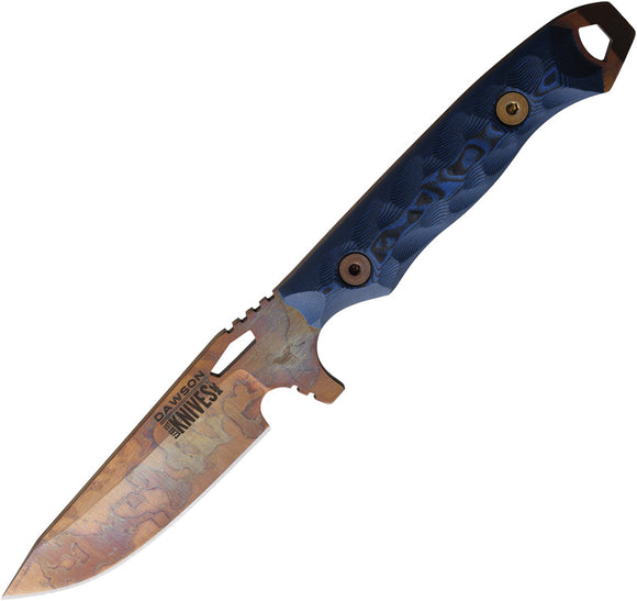 Dawson Knives Outcast Black & Blue G10 MagnaCut Arizona Copper Fixed Blade Knife 83373