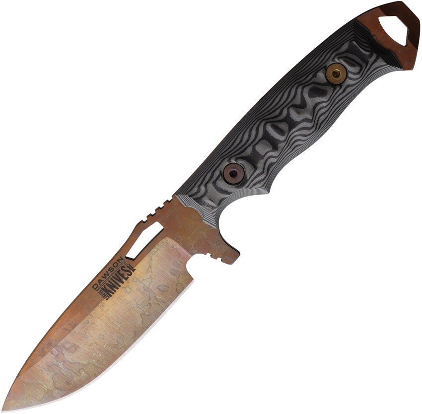 Dawson Knives Nomad Gray & Black Magnacut Arizona Copper Fixed Blade 